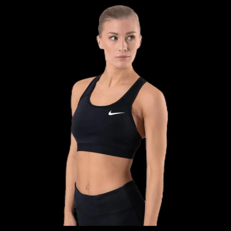 Nike Dri-FIT Swoosh Women's Medium-Support Non-Padded Sports Bra BLACK/BLACK/WHITE Svart Best