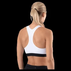 Nike Dri-FIT Swoosh Women's Medium-Support Non-Padded Sports Bra WHITE/BLACK/BLACK Vit Discount