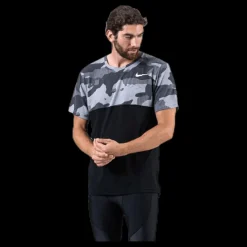 Nike Dry Camo SS Top Black/Grey Flerfärgad Outlet