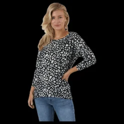 Only Elcos 4/5 Aop Top Jrs Black Svart