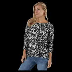 Only Elcos 4/5 Aop Top Jrs Black Svart