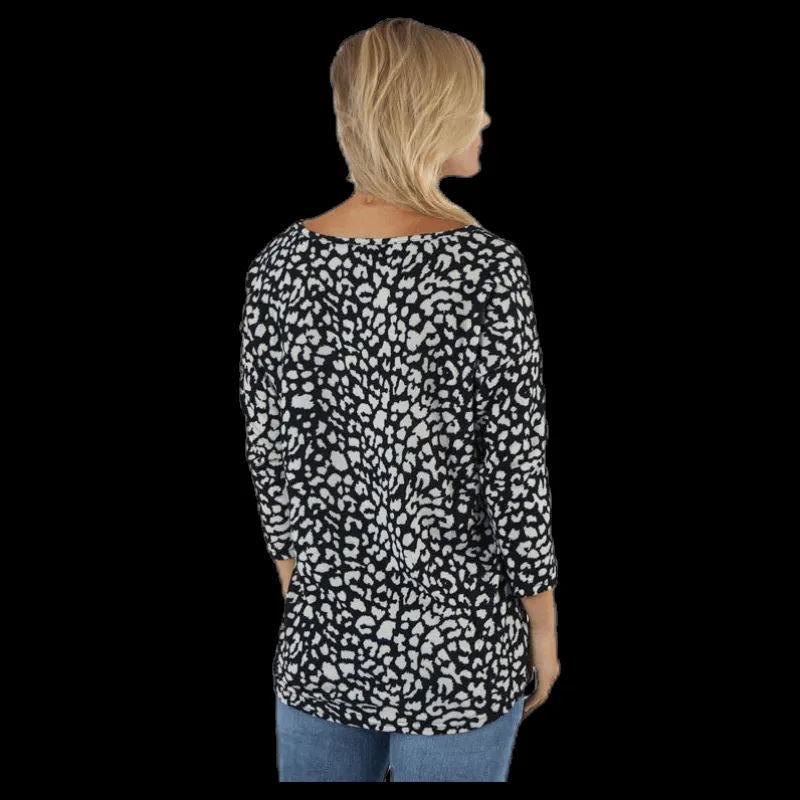Only Elcos 4/5 Aop Top Jrs Black Svart