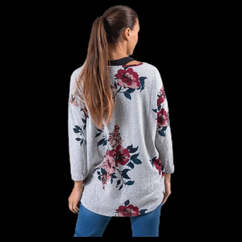 Only Elcos 4/5 Aop Top Jrs Grey Grå Hot