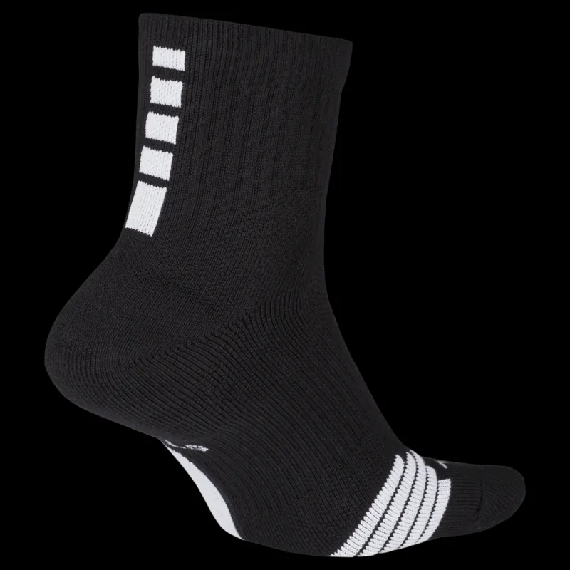 Sale Nike Elite Mid Basketball Socks BLACK/WHITE/WHITE Svart