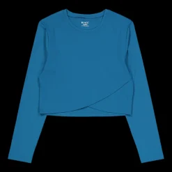 BLACC Ella Overlap Long Sleeve Top Blue Coral Blå Outlet