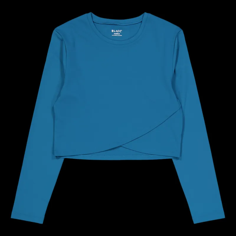 BLACC Ella Overlap Long Sleeve Top Blue Coral Blå Outlet