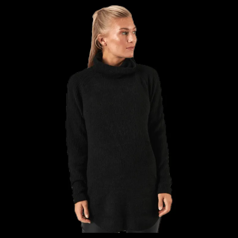 Discount Pieces Ellen Ls Long Knit Black Svart