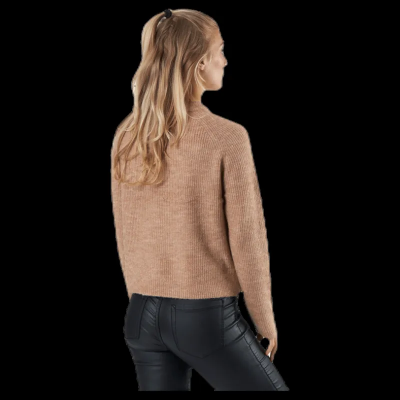 Pieces Ellen Ls O-Neck Knit Beige New