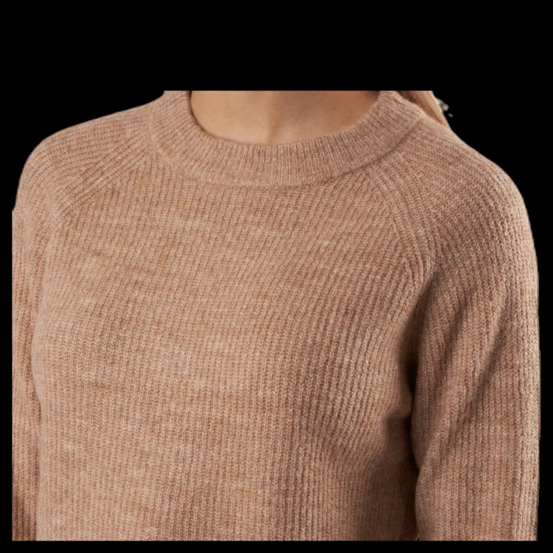 Pieces Ellen Ls O-Neck Knit Beige New