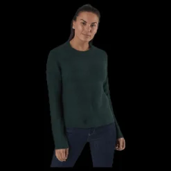 Pieces Ellen Ls O-Neck Knit Green Svart
