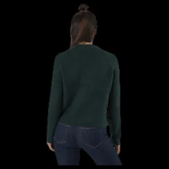 Pieces Ellen Ls O-Neck Knit Green Svart