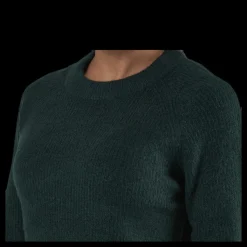 Pieces Ellen Ls O-Neck Knit Green Svart