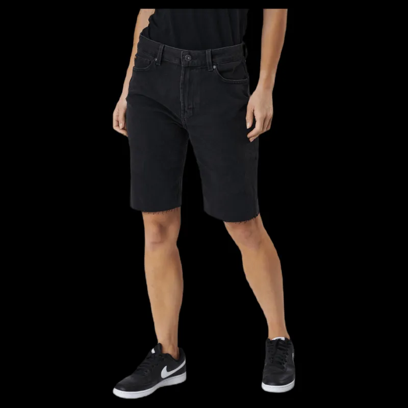 Only Emily Hw Long Shorts Raw Bb Mas0033 Black Svart
