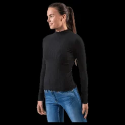 Sale Only Emma L/S High Neck Top Jrs Black Svart