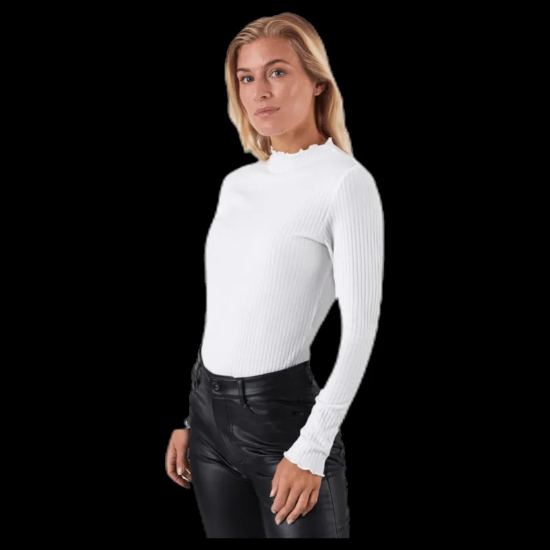 Only Emma L/S High Neck Top Jrs Beige Best
