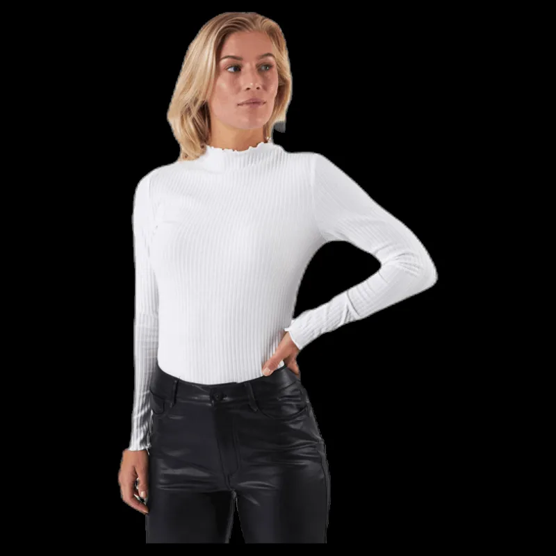 Only Emma L/S High Neck Top Jrs Beige Best