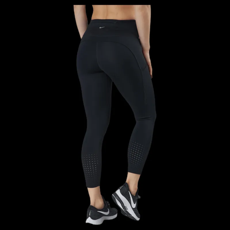 New Nike Epic Luxe Running Crop Black/Silver Svart