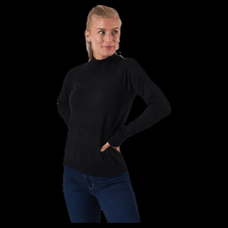 Pieces Esera Ls High Neck Knit Black Svart Sale