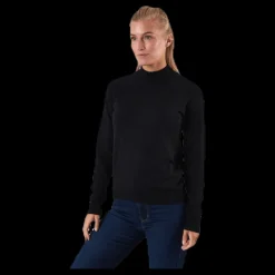 Pieces Esera Ls High Neck Knit Black Svart Sale