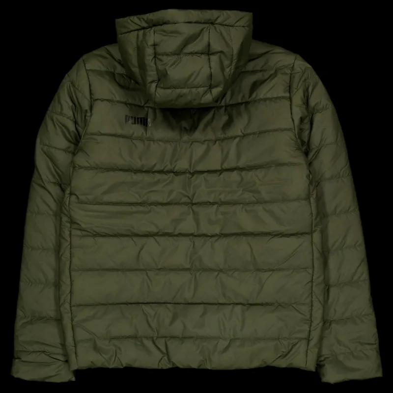 Clearance Puma Ess Hooded Padded Jacket Dark Olive Grön