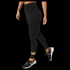 Discount Puma ESS Logo Leggings Black/Gold Svart