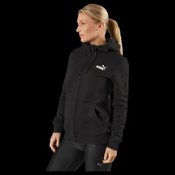 Discount Puma Ess Small Logo Full-zip Hoodie Black Svart