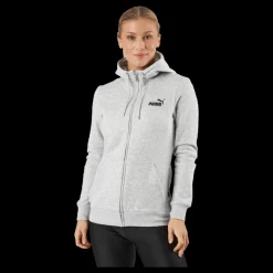 Puma Ess Small Logo Full-zip Hoodie Light Gray Heather Grå Clearance
