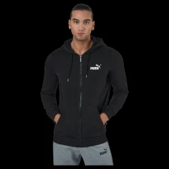 Puma Ess Small Logo Fz Hoodie Fl Black Svart New