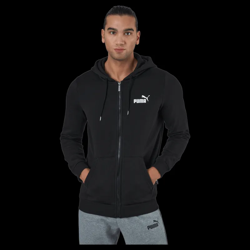 Puma Ess Small Logo Fz Hoodie Fl Black Svart New