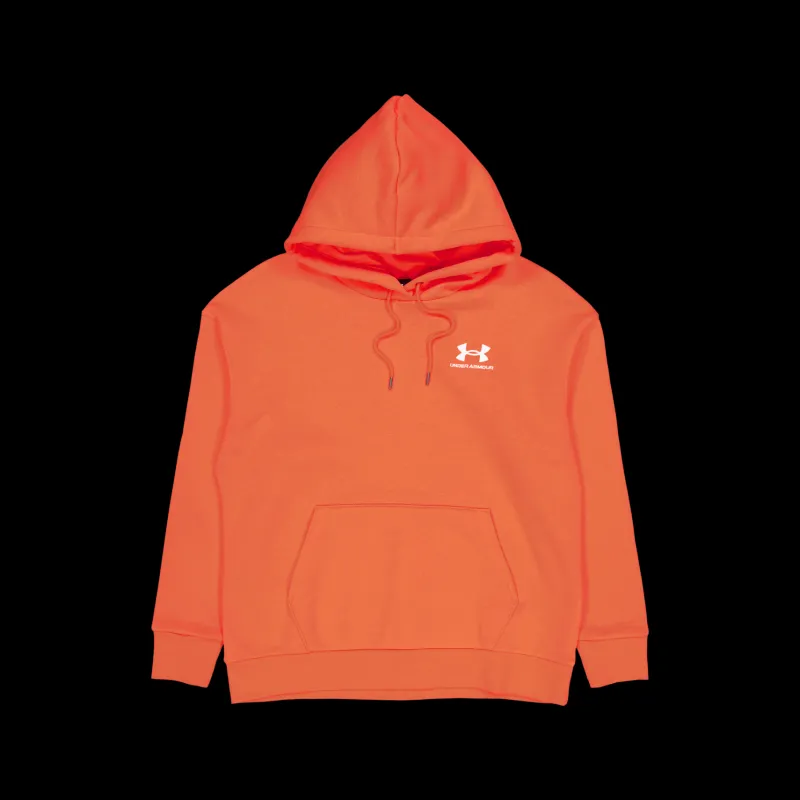 New Under Armour Essential Fleece Hoodie Venom Red Orange