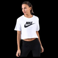 Nike Essential Icon Crop Futura Tee White/Black Vit Best