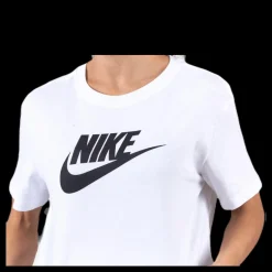 Nike Essential Icon Crop Futura Tee White/Black Vit Best
