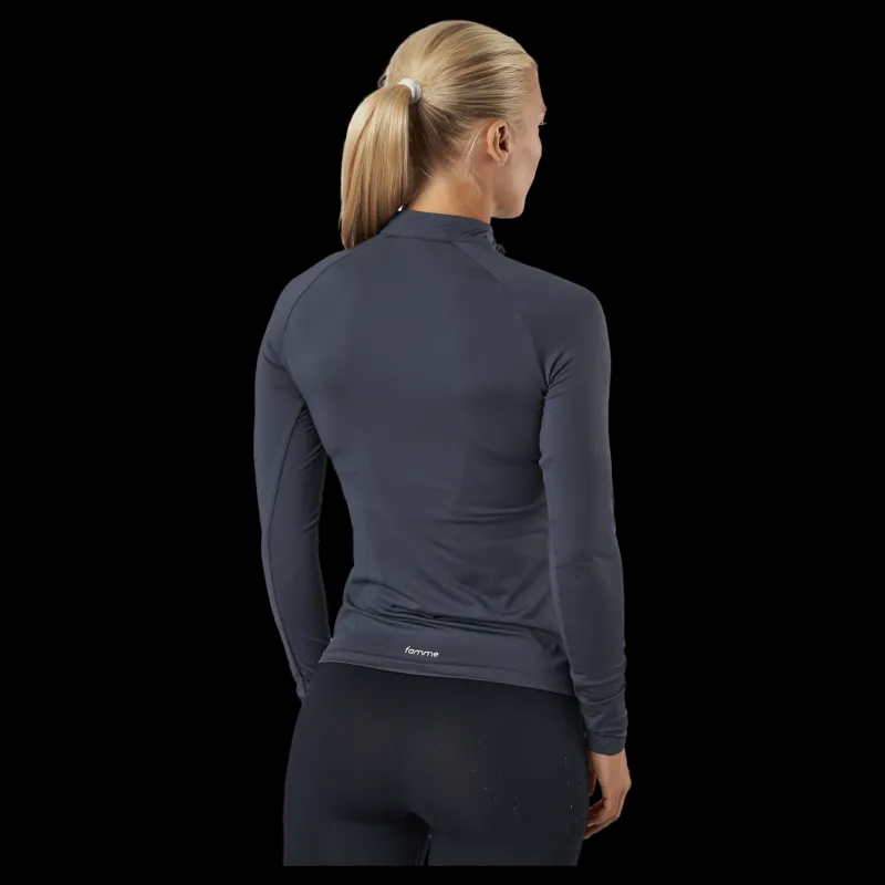 Famme Essential Long Sleeve Dark Grey Blå Outlet