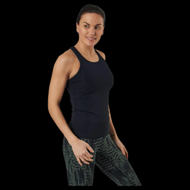 Hot Casall Essential Rib Racerback Black Svart