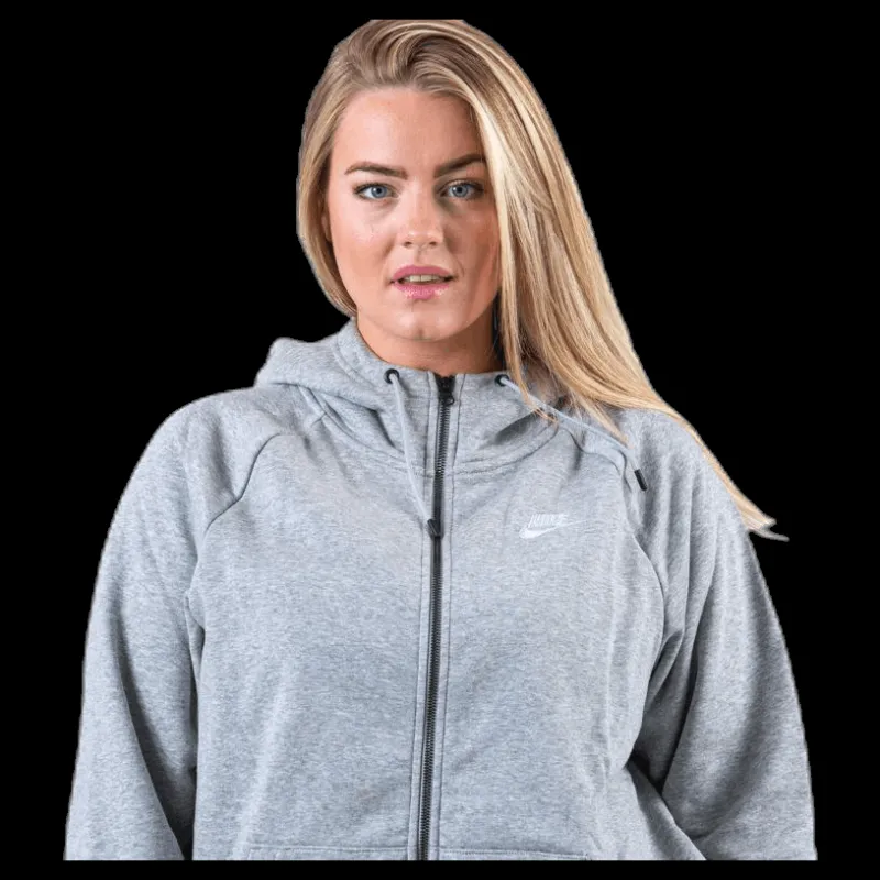 Nike Essential Zip Hoodie Plus Grey Grå New