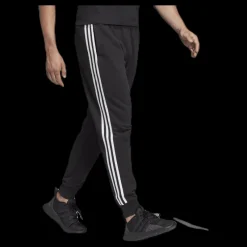 adidas Essentials 3 Stripes Tapered Pant Ft Cuffed Black / White Svart Discount