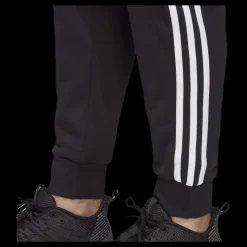 adidas Essentials 3 Stripes Tapered Pant Ft Cuffed Black / White Svart Discount