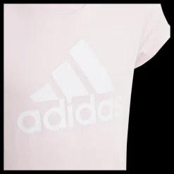 adidas Essentials Big Logo Cotton T-Shirt Clear Pink / White Vit och Rosa