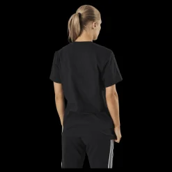 adidas Essentials Boyfriend T-Shirt Black / White Svart New