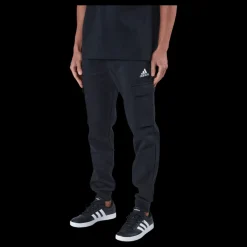 Discount adidas Essentials Fleece Regular Tapered Cargo Joggers Black Svart