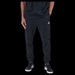 Discount adidas Essentials Fleece Regular Tapered Cargo Joggers Black Svart