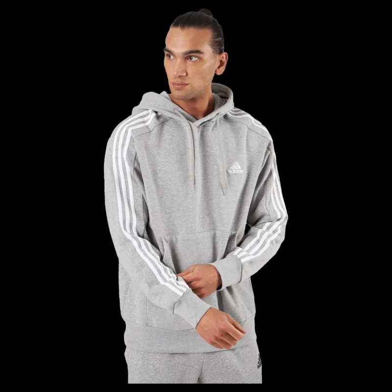 adidas Essentials French Terry 3-Stripes Hoodie Medium Grey Heather Grå Best