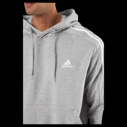 adidas Essentials French Terry 3-Stripes Hoodie Medium Grey Heather Grå Best