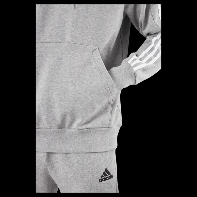 adidas Essentials French Terry 3-Stripes Hoodie Medium Grey Heather Grå Best