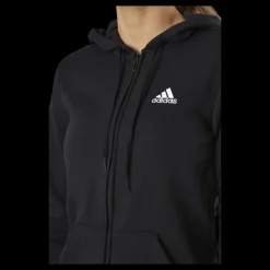 adidas Essentials Full-Zip Hoodie Black / White Svart Hot