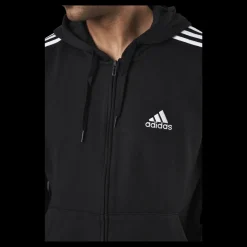 Sale adidas Essentials Full-Zip Hoodie Black / White Svart