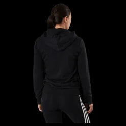 Outlet adidas Essentials Full-Zip Hoodie Black / White Svart