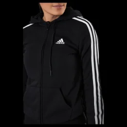 Outlet adidas Essentials Full-Zip Hoodie Black / White Svart