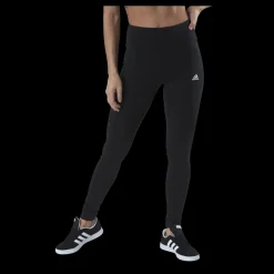 Outlet adidas ESSENTIALS HIGH-WAISTED LOGO LEGGINGS Black / White Svart