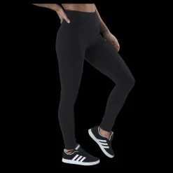 Outlet adidas ESSENTIALS HIGH-WAISTED LOGO LEGGINGS Black / White Svart